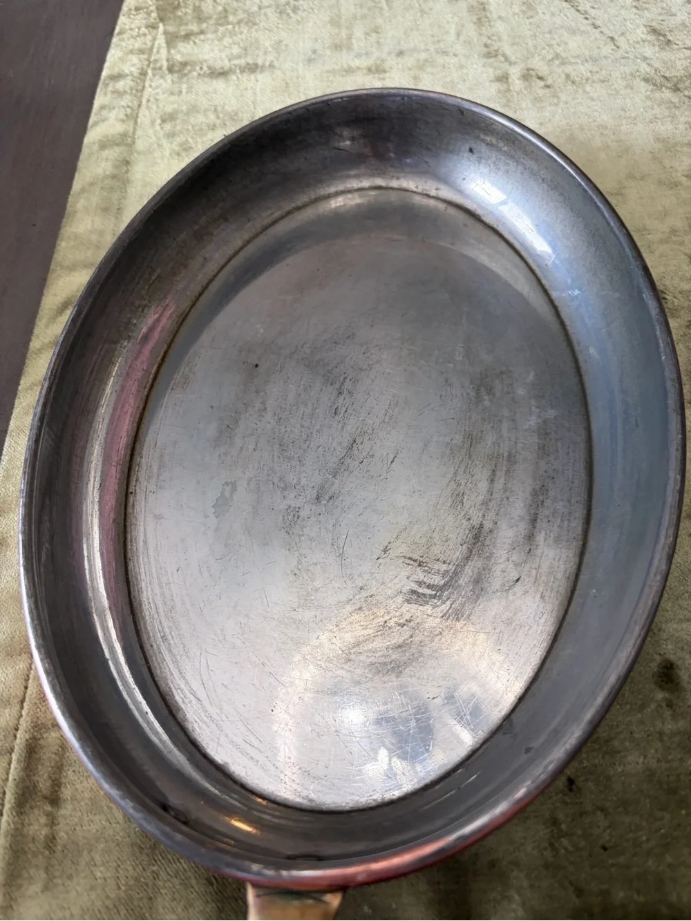 Copper-Tone Sauté Pan with Brass Handle